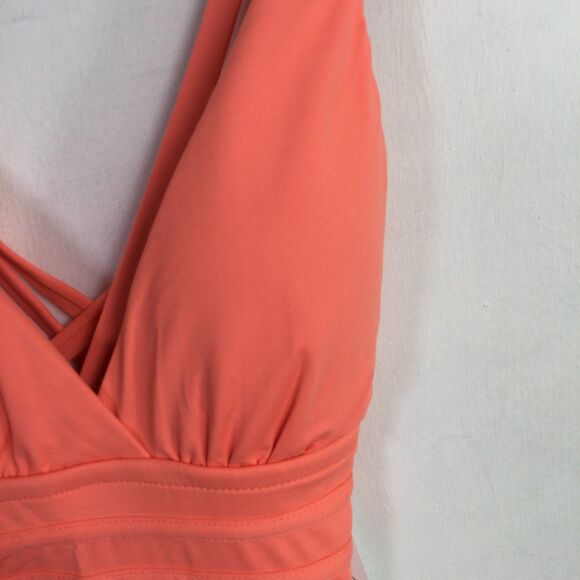 La Blanca Womens Multi-Strap Cross-Back One Piece Swimsuit Orange Size 0 NWT - Picture 6 of 16